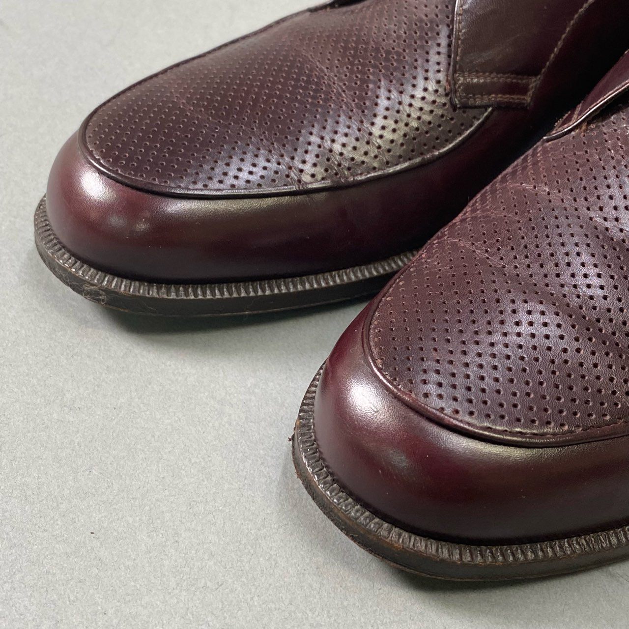 Bi18 Salvatore Ferragamo サルヴァトーレフェラガモ イタリア製 パンチングレザー ドレスシューズ レースアップ 革靴 外羽根 7 1/2 ブラウン レザー メンズk02i