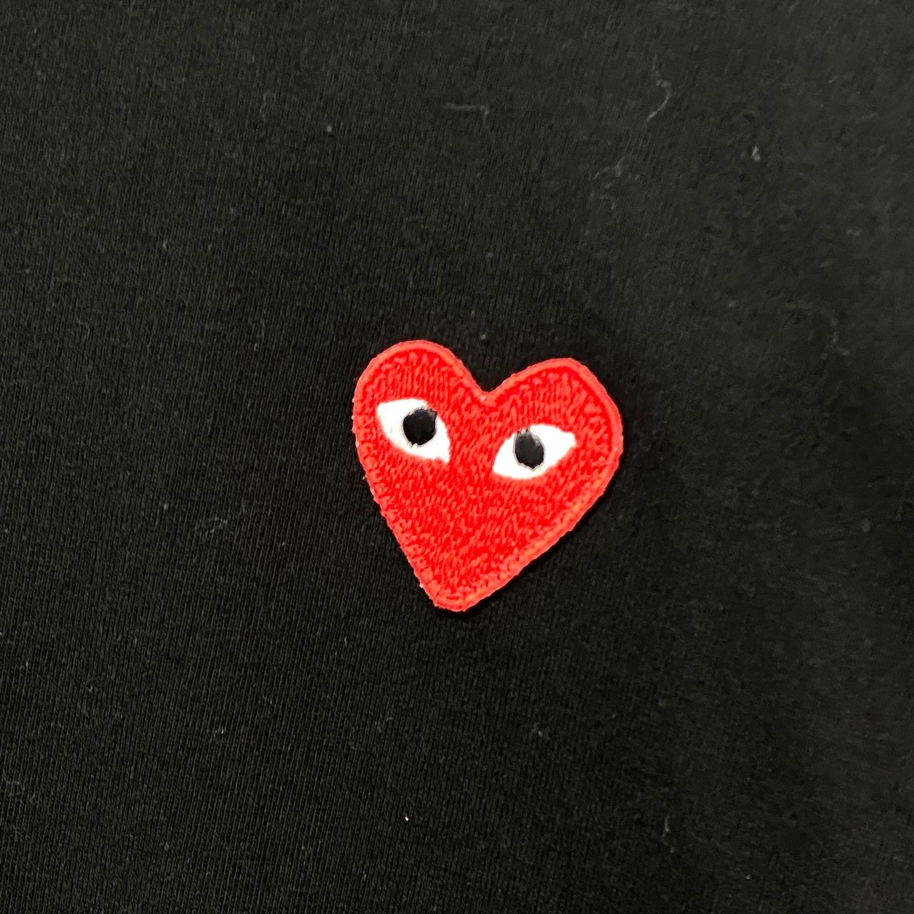 32e16 PLAY COMME des GARCONS プレイコムデギャルソン 長袖Tシャツ ロングスリーブTシャツ 胸元ワッペン AD2020 Lサイズ ブラック コットン100％ メンズo07t