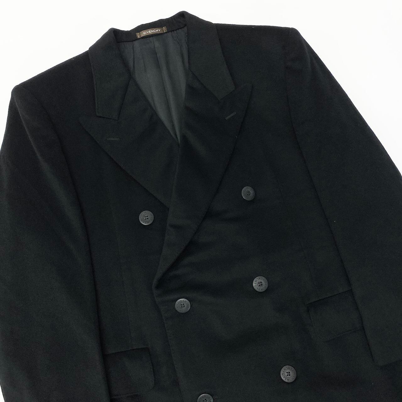 20c24 GIVENCHY ジバンシー ピーコート ロングコート カシミヤコート アウター ブラック カシミヤ100％ メンズ 男性用o07t