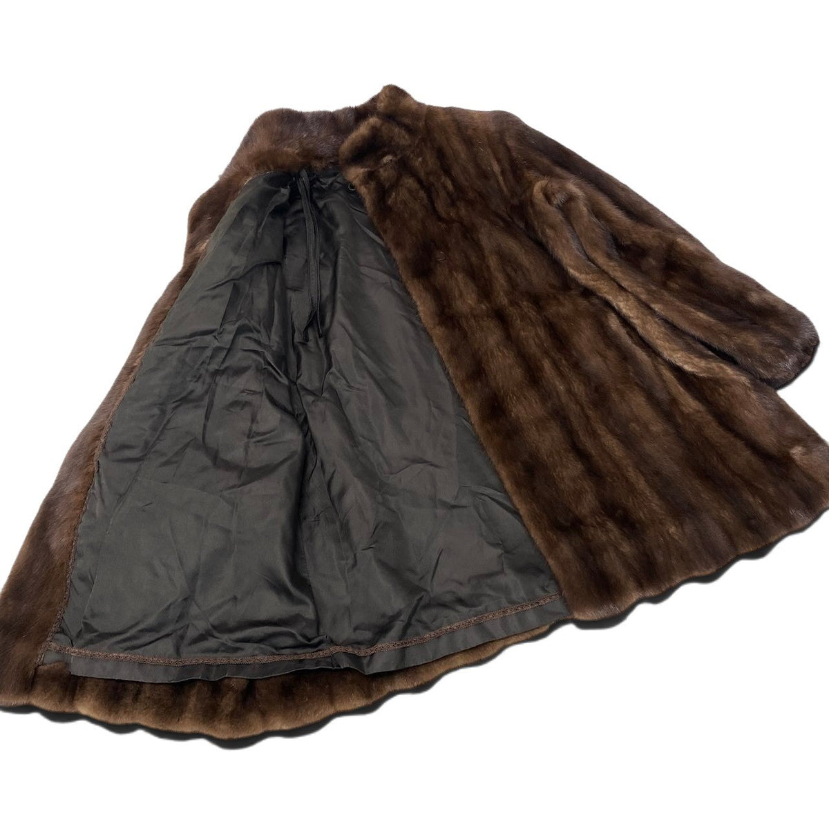 58i20 デミバフミンク ファーコート サイズF ブラウン 本毛皮 Mink Fur Coat リアルファーt18r