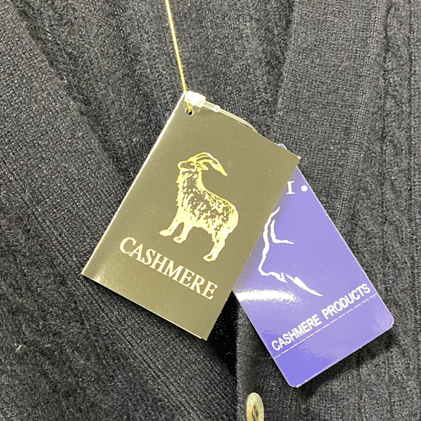 78b12 【新品保管品】GOBI ゴビ カシミヤニットカーディガン Vネックカーディガン カシミア モンゴル製 Lサイズ ネイビー カシミヤ100％ メンズ 男性用u02t