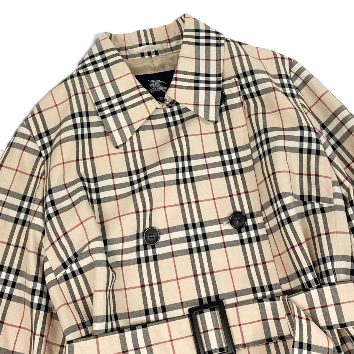 Ii4 【美品】BURBERRY LONDON ノバチェック ショート丈ジャケット 15サイズ ベージュ レディース 女性用u02t