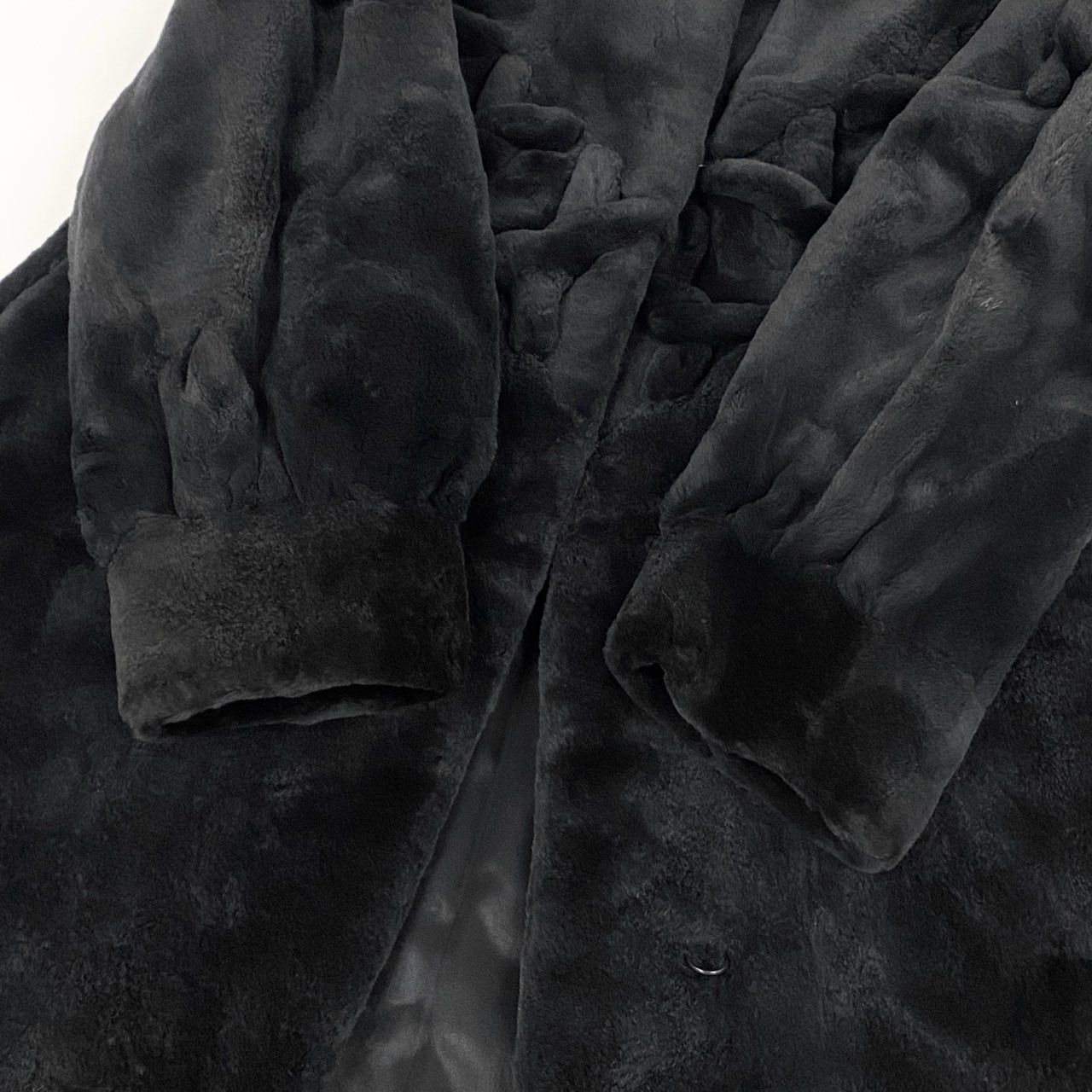 53k10 VALENTINO ヴァレンティノ SAGA MINK サガミンク 銀サガ シェアードミンク ロングコート F ブラック 最高級本毛皮 クロスロープデザインt18r