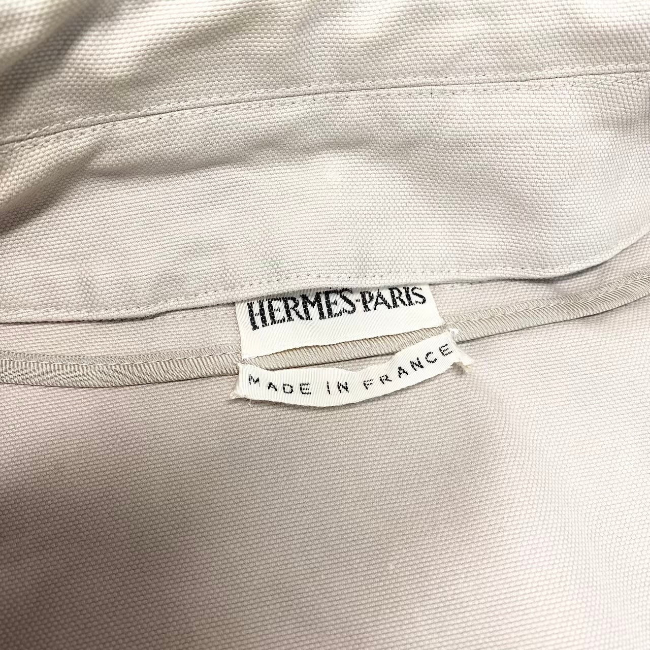 62e12 HERMES エルメス マルジェラ期 トレンチコート コットンジャケット フランス製 40サイズ ベージュ コットン100％ メンズ 男性用k02i