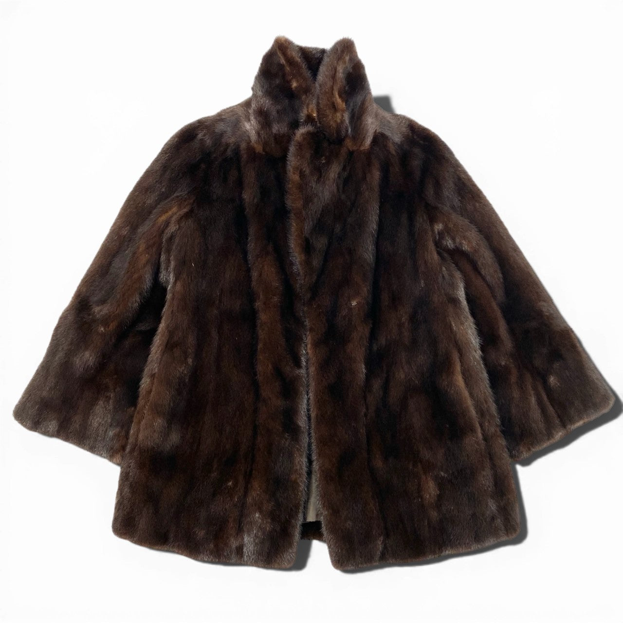 7b22 palody マホガニーミンク ファーコート サイズ11 ブラウン 本毛皮 Mink Fur Coat フロントホックt18r