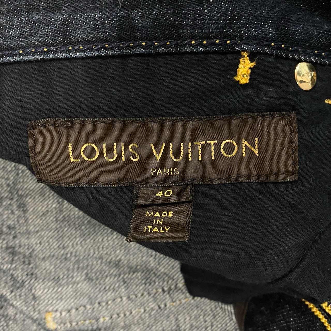 24i25 LOUIS VUITTON ルイヴィトン デニムパンツ ボトムス ポケット刺繍 RM061M MIDP02CN5 40サイズ インディゴ  メンズk02i