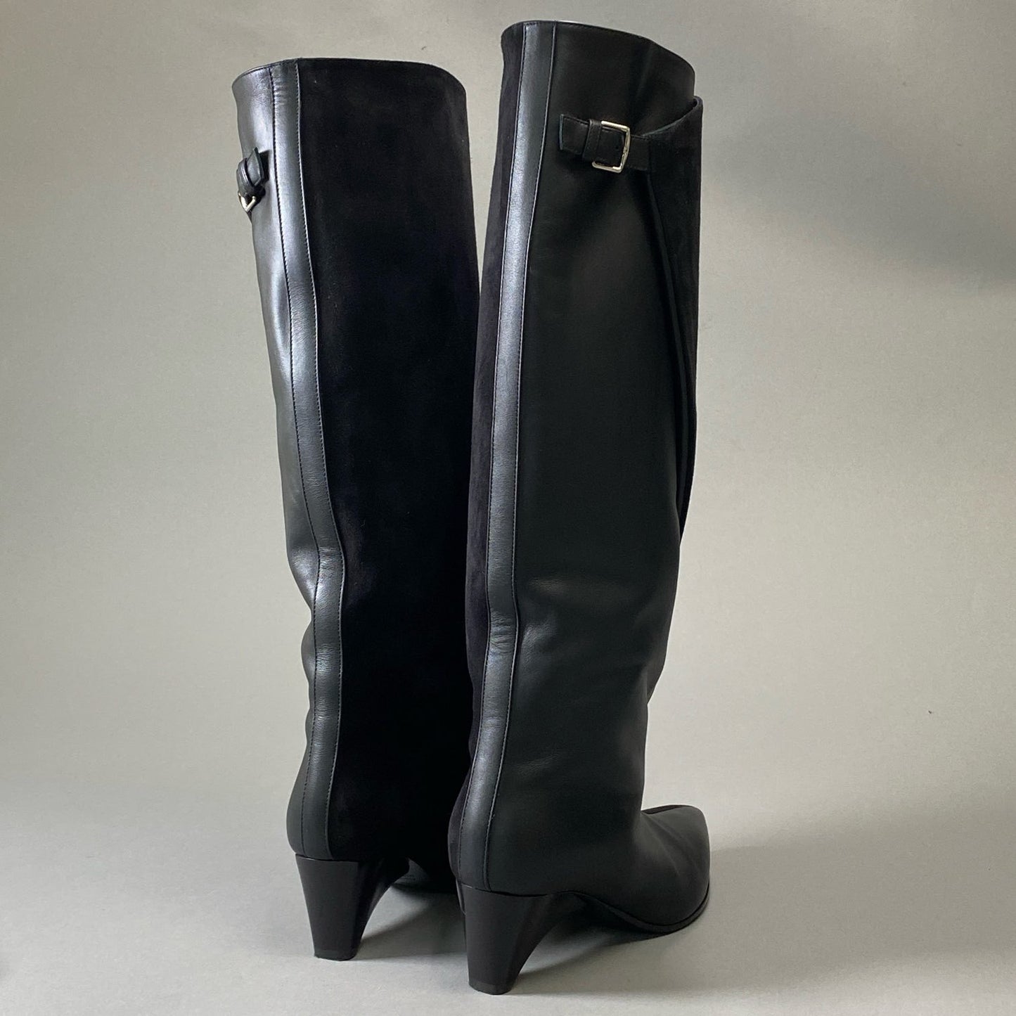 3i30 《美品》 HERMES エルメス Stiefel Hilona 55 ヒローナ55 イロナ ロングブーツ ヒールブール シェーブルヴェロア ヴォ―スープル 35 ブラック レディース 箱付きt18r