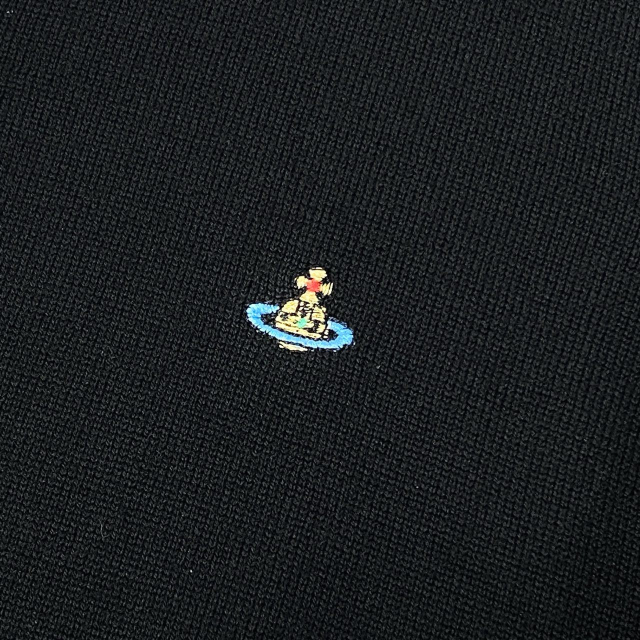 86a15 【イタリア製】Vivienne Westwood Red Label ヴィヴィアンウエストウッド レッドレーベル オーブ刺繍 カーディガン サイズS ブラック レディース トップスk02i