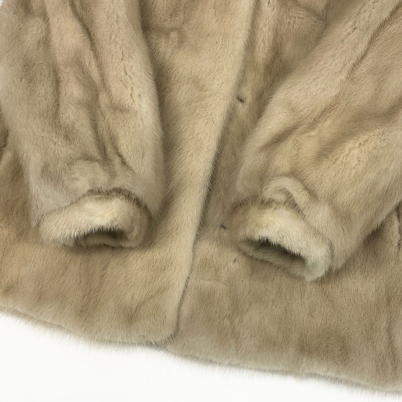 6a21 パールミンク ファーコート サイズ13 ホワイト 本毛皮 Pearl Mink Fur Coat ポケット有t18r