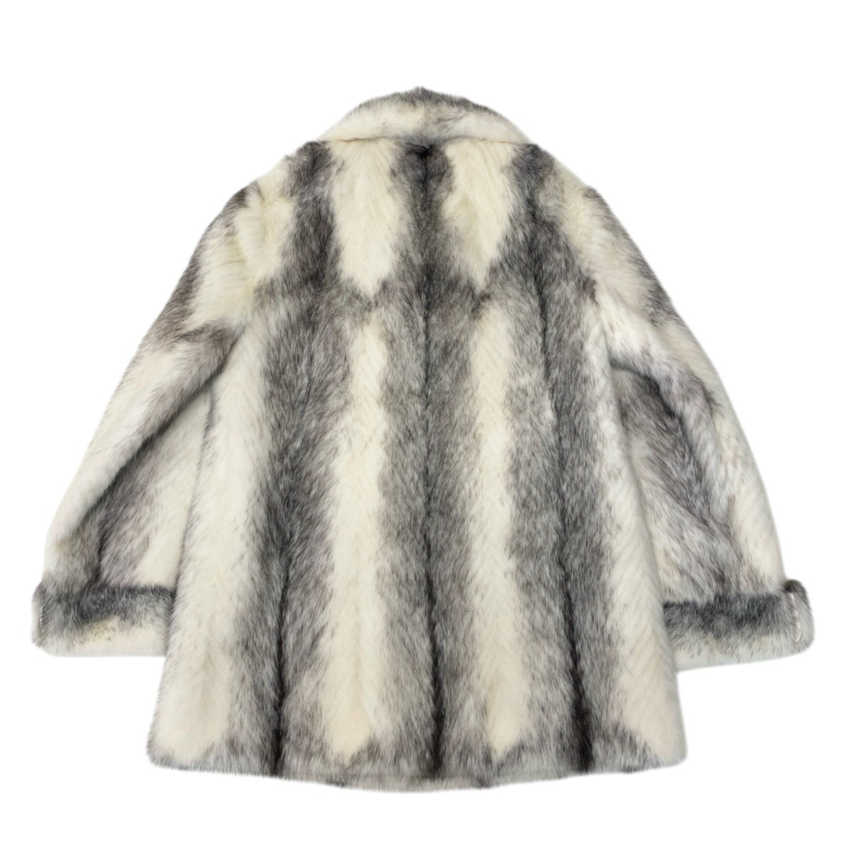 36j8 毛皮コート クロスミンク ミンクファー サイズfree ホワイト ブラック系 Mink Fur レディースu02t