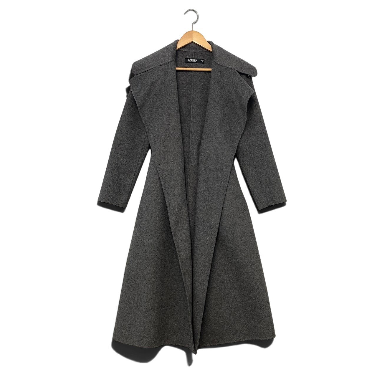 55h21 LAUREN RALPH LAUREN ローレンラルフローレン チェスターコート ウールロングコート  00サイズ グレー レディース 女性用u02t