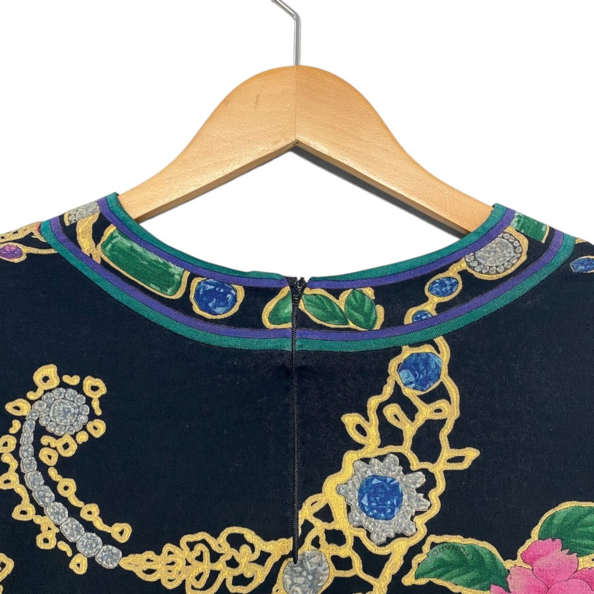 61i14 LEONARD レオナール ロングスリーブカットソー ジュエリープリント トップス Mサイズ マルチカラー レディース 女性用u02t