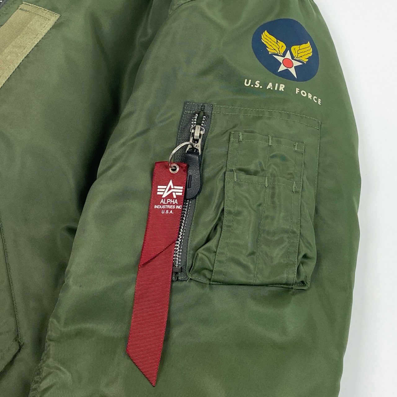 5L17 U.S. AIR FORCE ユーエスエアーフォース WESTOP INDUSTRIES社製 L-2A フライトジャケット ミリタリー Lサイズ カーキ ナイロン メンズo07t