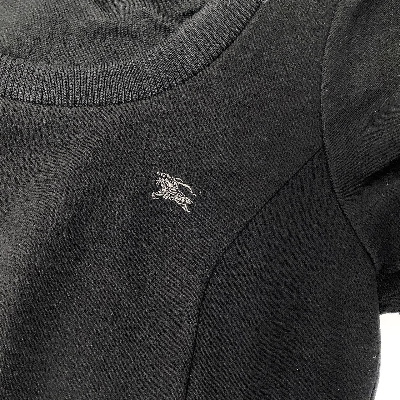 85d9 BURBERRY BLUE LABEL バーバリー ブルーレーベル ワンポイントロゴ 半袖ワンピース サイズ38 ブラック ドレスt18r