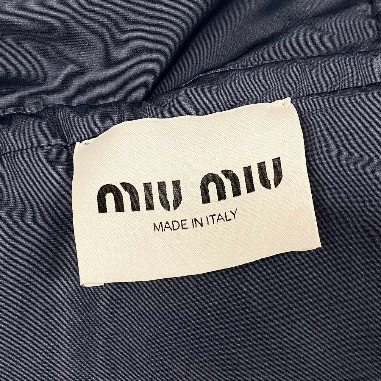 d6 miu miu ミュウミュウ テクニカルファブリック クロップドブルゾン ジャケット サイズ38 ネイビー レディースk02i