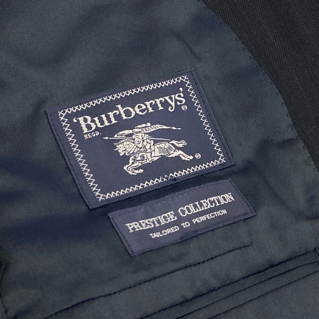 62l24 Burberry's バーバリーズ スーツセットアップ テーラードジャケット スラックス カシミヤ混 ストライプ BB5サイズ ネイビー メンズo07t