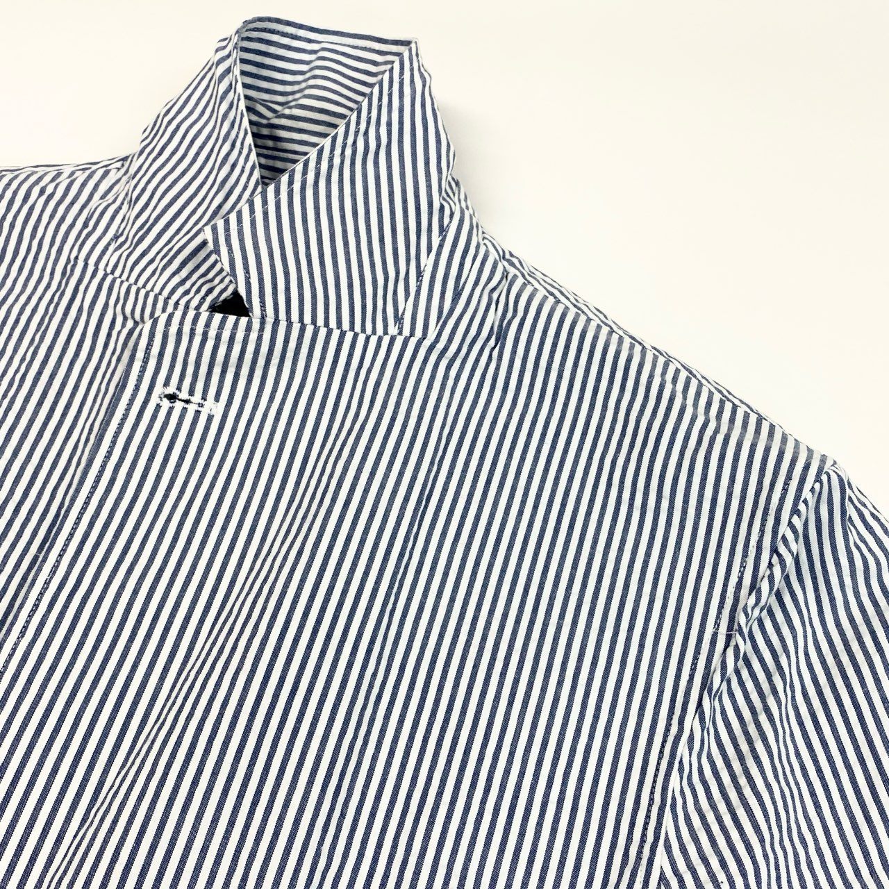 22a23 LARDINI ラルディーニ テーラードジャケット サマージャケット シアサッカー S ブルー ホワイト ストライプ メンズu02t