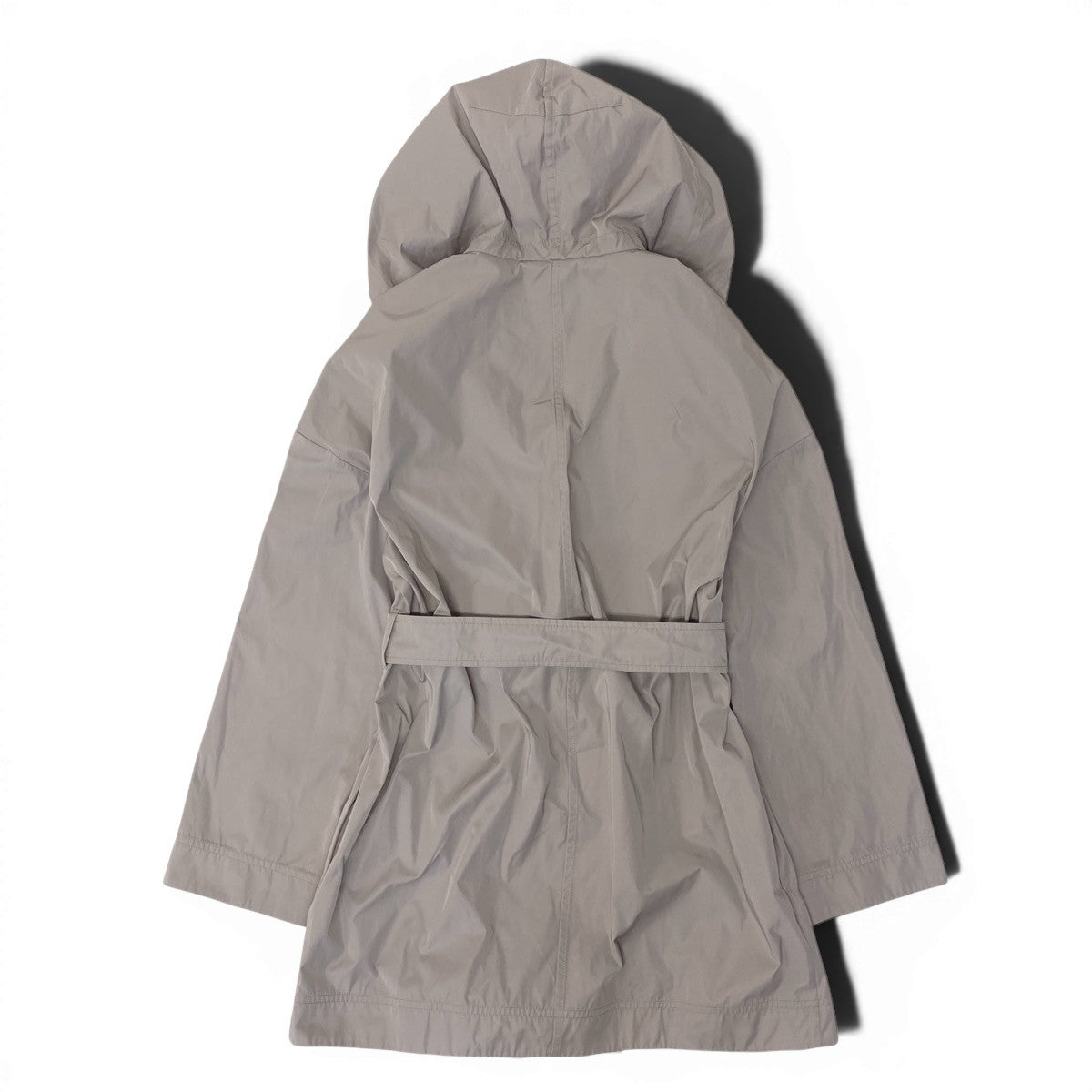 19g16 Max Mara STUDIO マックスマーラ ステュディオ フーデットコート ナイロンコート ベルト付 ベージュ レディース女性用u02t