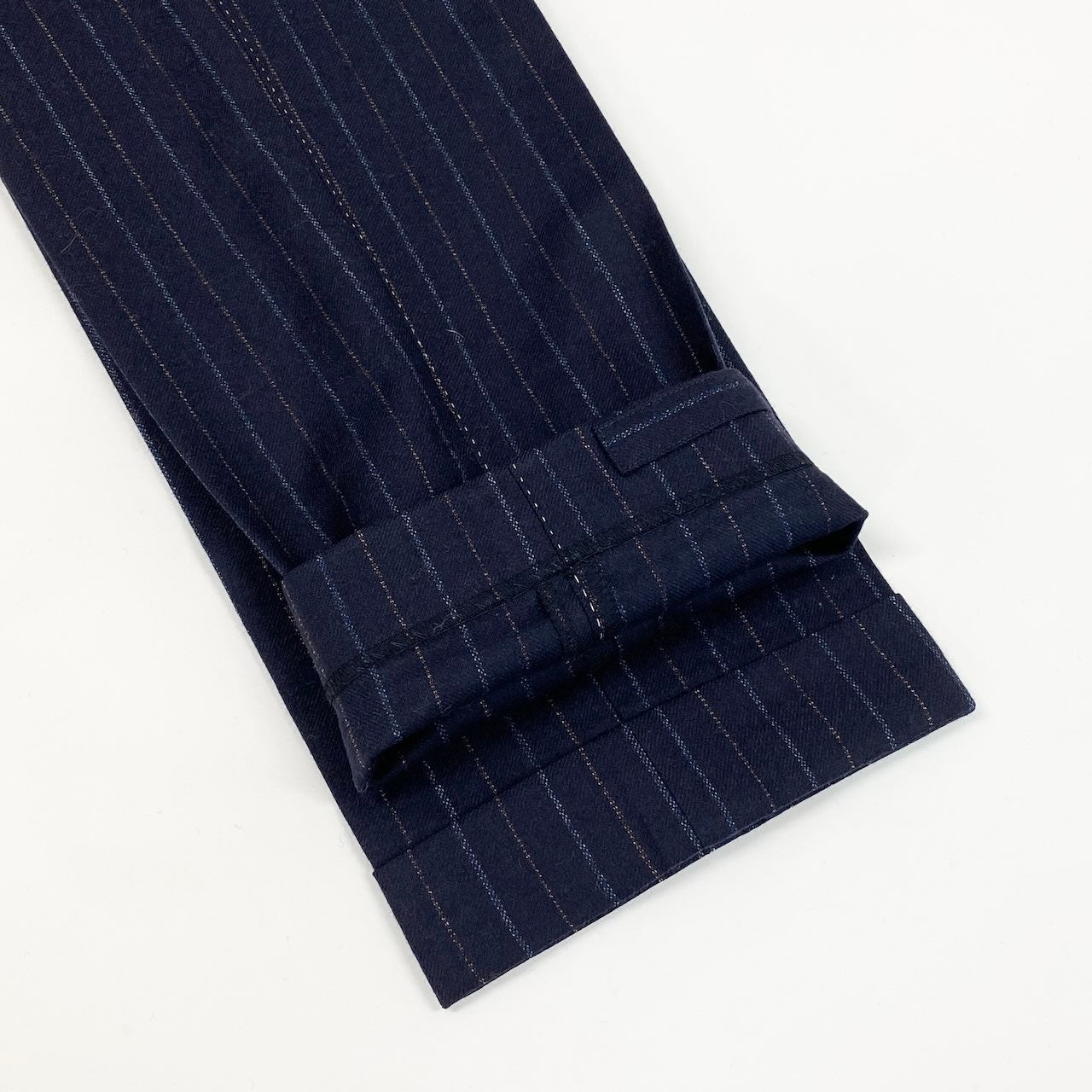 64d16 PAUL SMITH COLLECTION ポールスミス セットアップスーツ シングルスーツ 2B ストライプ柄 裏地総柄 花柄刺繍 サイズL ネイビー ウール100％ メンズ 紳士服u02t