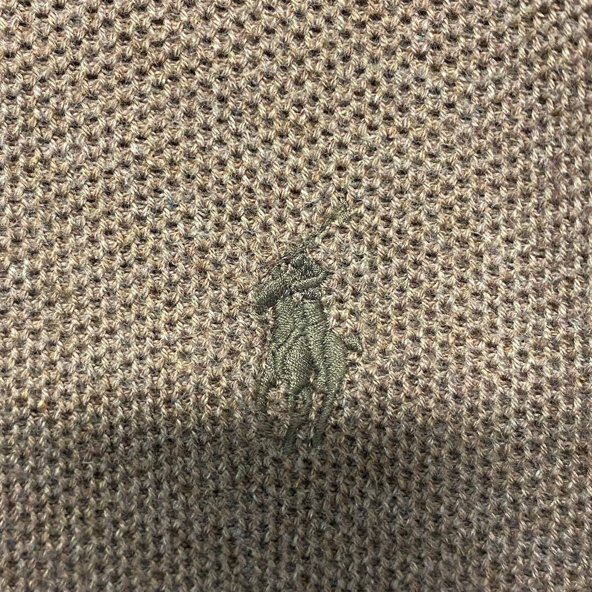 20j22 POLO RALPH LAUREN ポロラルフローレン ロングスリーブニットセーター ロゴ刺繍 トップス 170/92Aサイズ ブラウン コットン100％ メンズ 男性用u02t