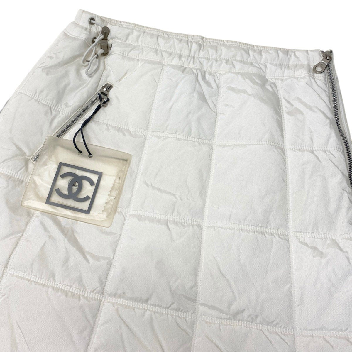 i13 CHANEL SPORT シャネルスポーツ 00A ココマーク キルティングスカート Vintage CC Quilting Skirt P16393 サイズ34 ホワイトt18r
