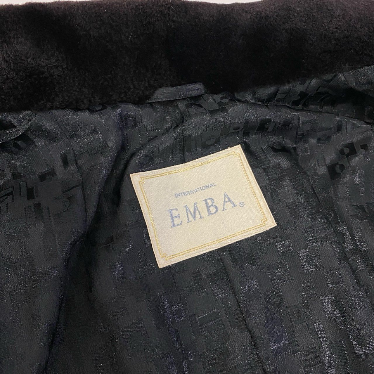 35a15 EMBA エンバ シェアードミンク 超ロングコート 丈約100cm サイズM ブラック 本毛皮 Shared Mink Fur Coatt18r