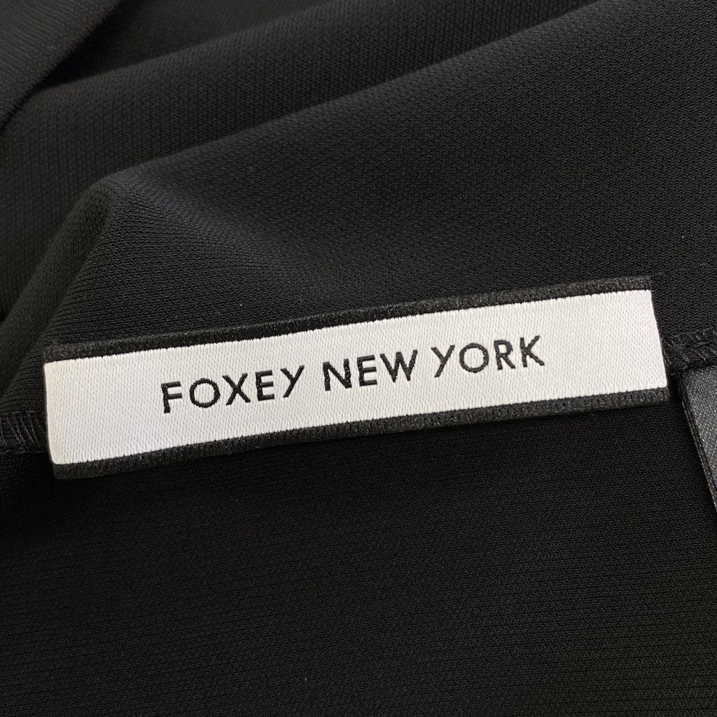 27k7 FOXEY NEWYORK フォクシー ニューヨーク ツイストデザイン マットストレッチジャージ 半袖ブラウス トップス 38650-NSTFN106T サイズ40 ブラック レディース 女性用