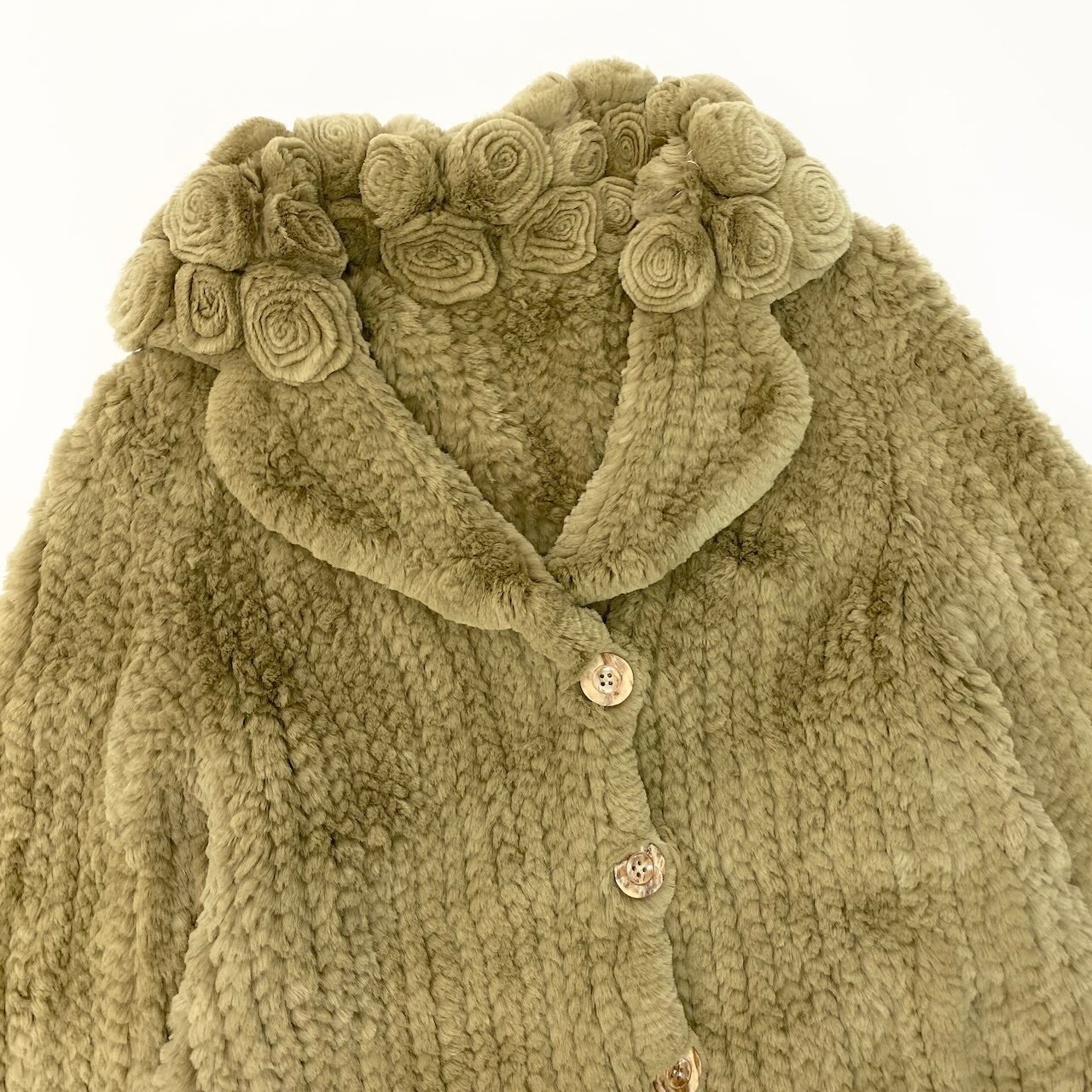 43d2 ビーバーヤーン 毛皮コート 毛皮ジャケット アウター Mサイズ グリーン 毛皮 レディース 女性用k02i