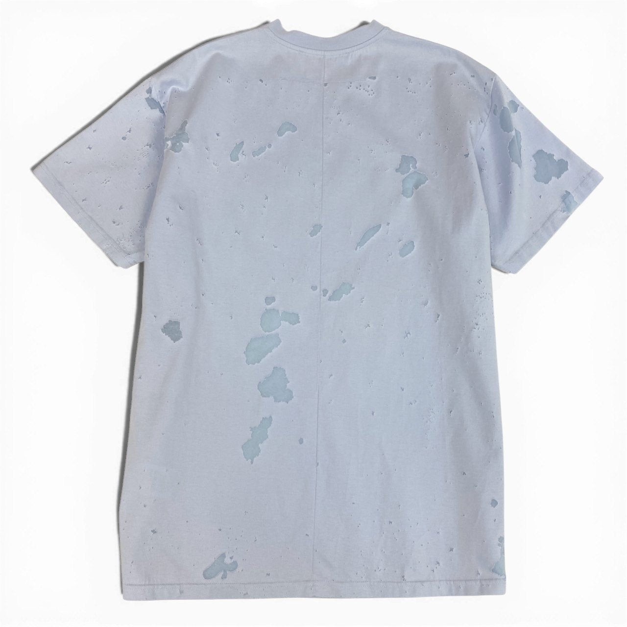 Ma23《美品》 GIVENCHY ジバンシー デストロイ クラッシュ加工 半袖Tシャツ カットソー トップス M ライトブルー コットン メンズu02t