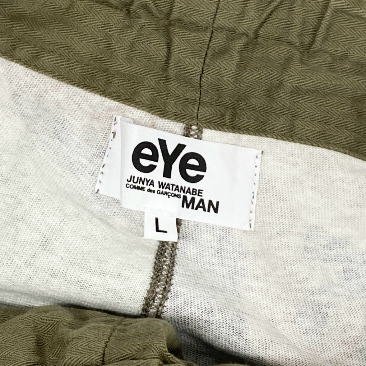 35i9 eYe JUNYA WATANABE MAN アイジュンヤワタナベマン コムデギャルソン イージーパンツ ボトムス カモフラージュ柄 カモ 迷彩 WN-T902 Lサイズ カーキ系 コットン メンズk02i