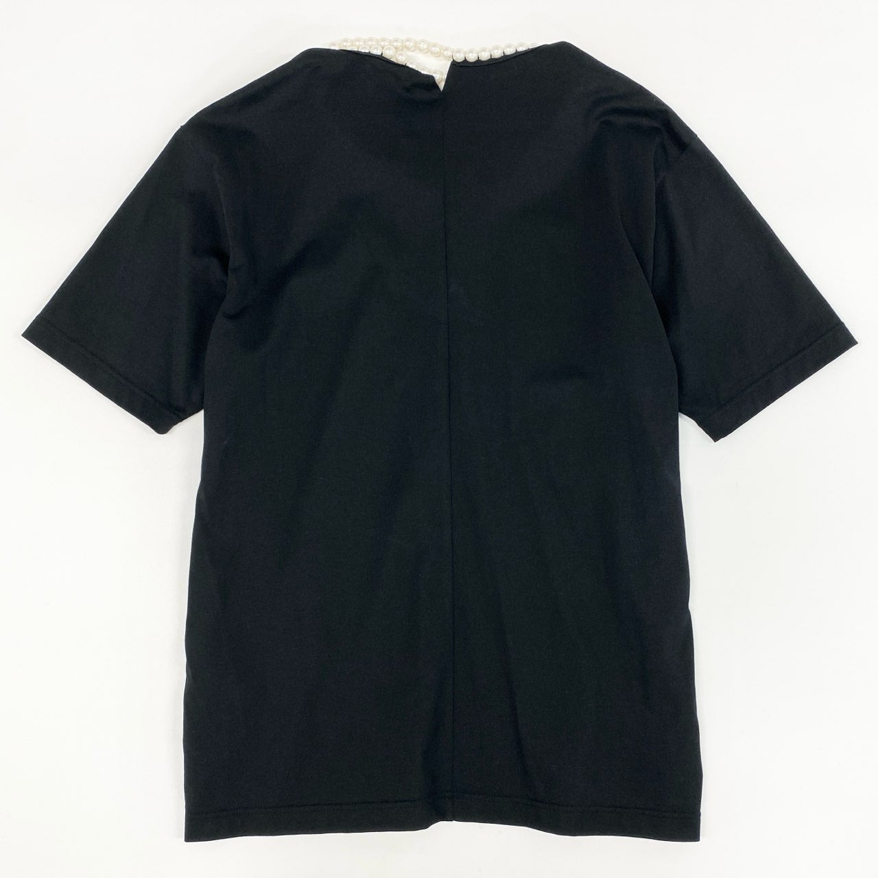 54g10 《美品》 JUNYA WATANABE ジュンヤワタナベ 23SS パールネックレス付 カットソー S ブラック Tシャツ 日本製 女性服