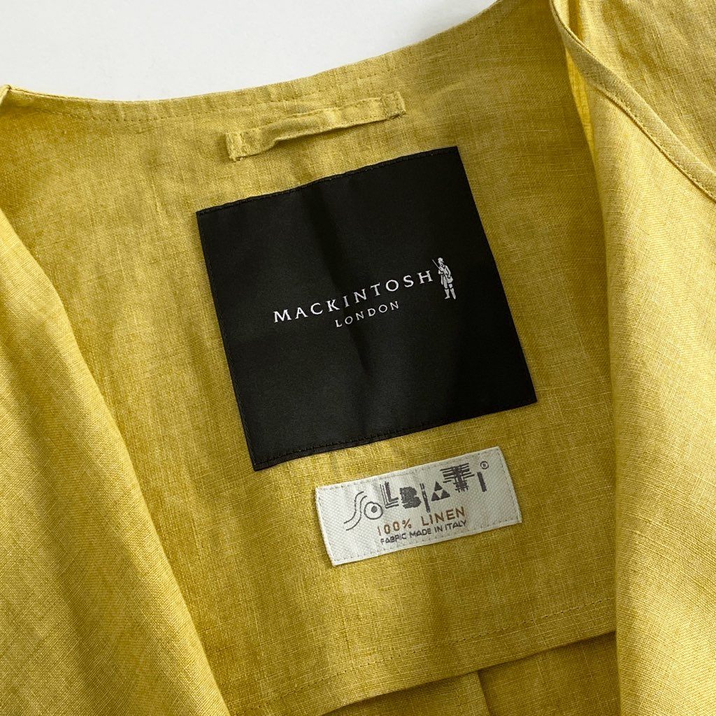 52h10 MACKINTOSH マッキントッシュ SOLBIATI ソルビアッティ リネンスプリングコート 38 イエロー 麻 LINEN