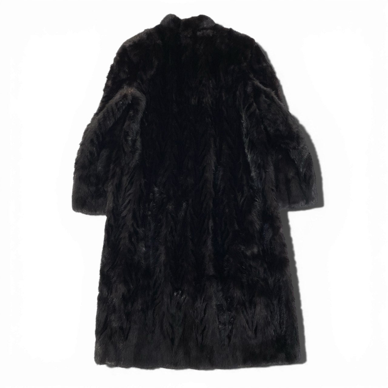 21a24 EMBA エンバ 希少デザイン ダークミンク 丈110cm 超ロングコート サイズ11 ブラック ダークブラウン 本毛皮 Mink Fur Long Coatt18r