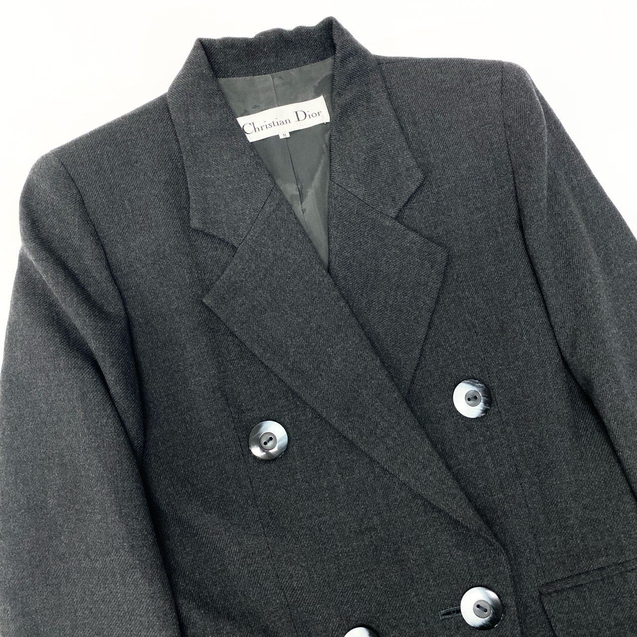 Ec5 Christian Dior クリスチャンディオール ダブルブレストテーラードジャケット ウールジャケット ブレザー Mサイズ ダークグレー レディース 女性用o07t