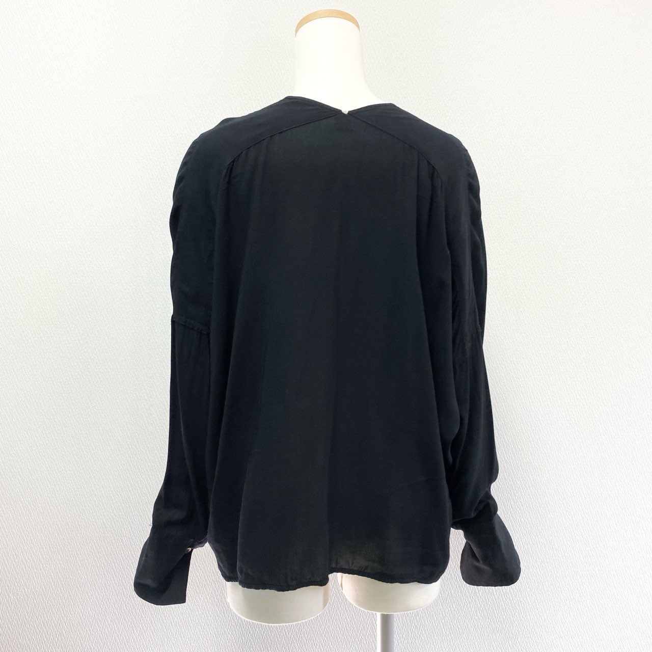 15K18 Y`s ワイズ TAKESHI KOSAKA タケシコサカ Vネックシャツ プルオーバー 長袖 ドルマンスリーブ レディース 女性用  YO-B48-230 2 ブラック レーヨン100％u02t