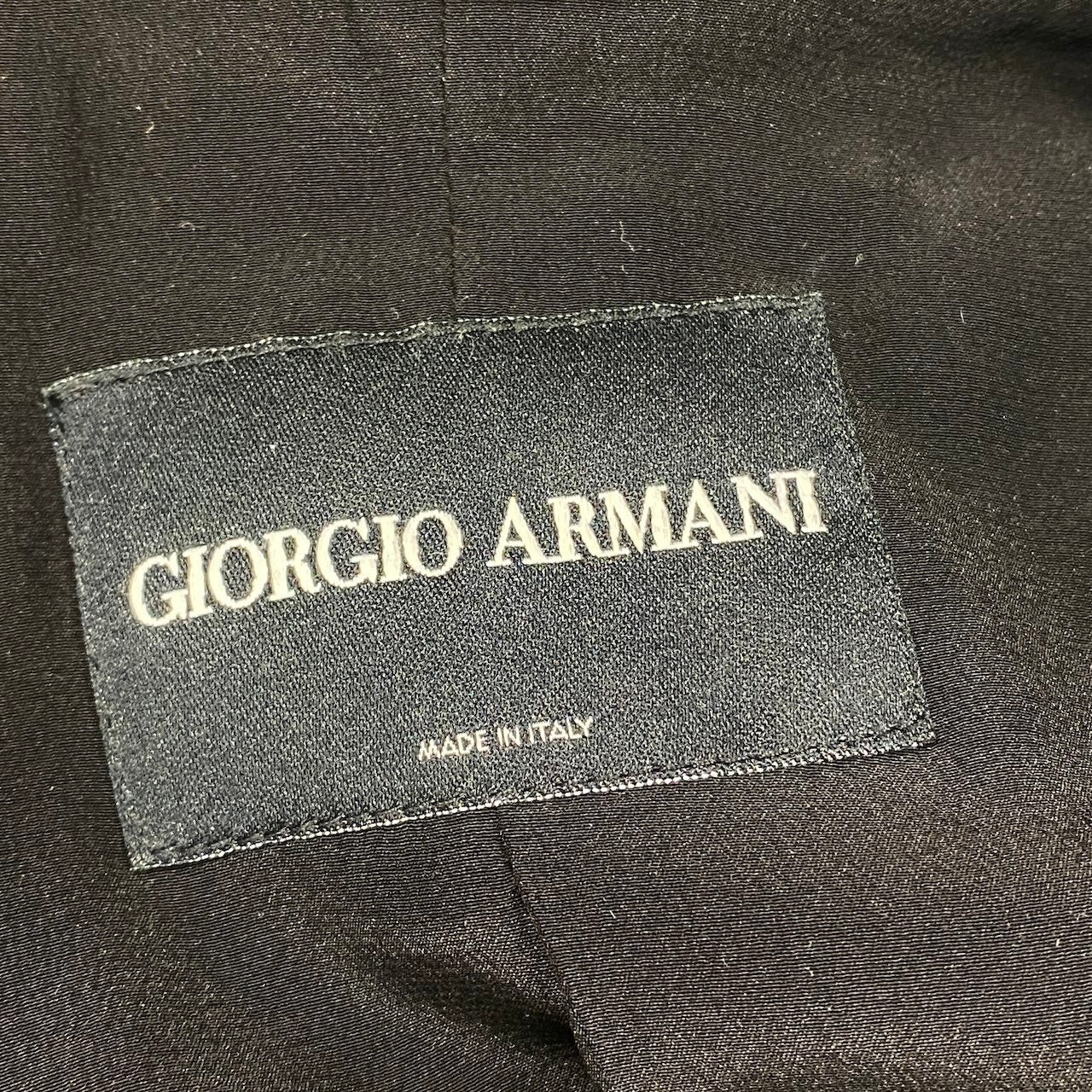 72e21 GIORGIO ARMANI ジョルジオアルマーニ 変形ジャケット ストライプ スパンコール ダブルジップ アウター イタリア製 46サイズ ブラック レディース 女性用t18r
