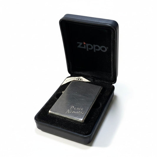 i10 Zippo ジッポ USA製 Peace Acoustic Solid Titanium ソリッドチタニウム ライター E / 01 火種〇 ケース有t18r