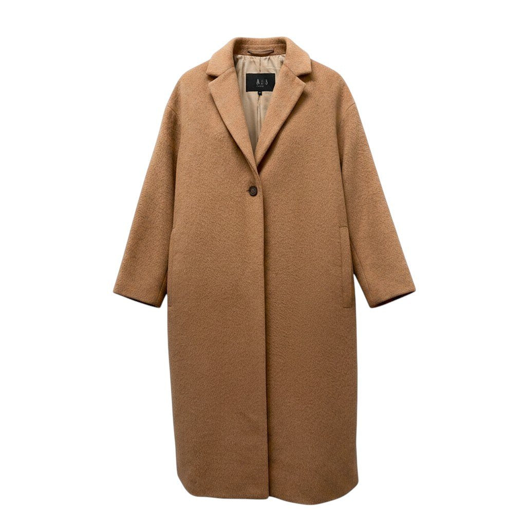 82f16 DAKS LONDON ダックスロンドン チェスターコート ロングコート アンゴラウール サイズ38 ベージュ  レディース 女性用u02t