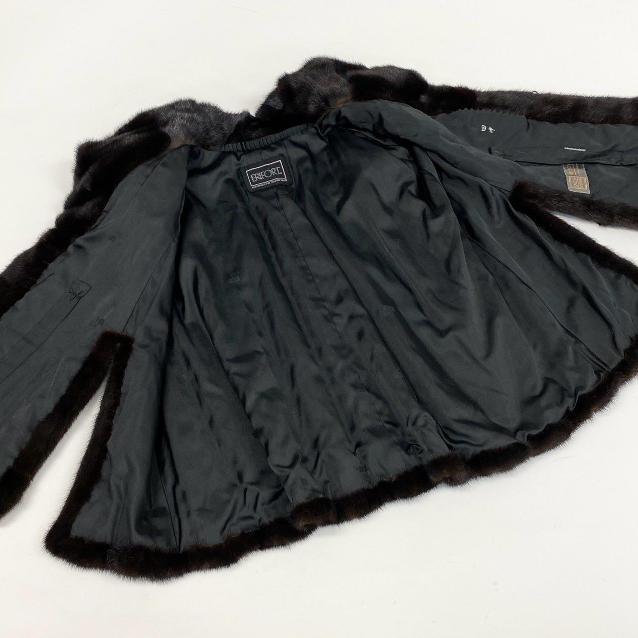 6L5 ERIFORT SAGA MINK ROYAL サガミンクロイヤル 金サガ マホガニーミンク ポンチョ ケープ コート サイズF ダークブラウン 最高級本毛皮 MINK FURt18r