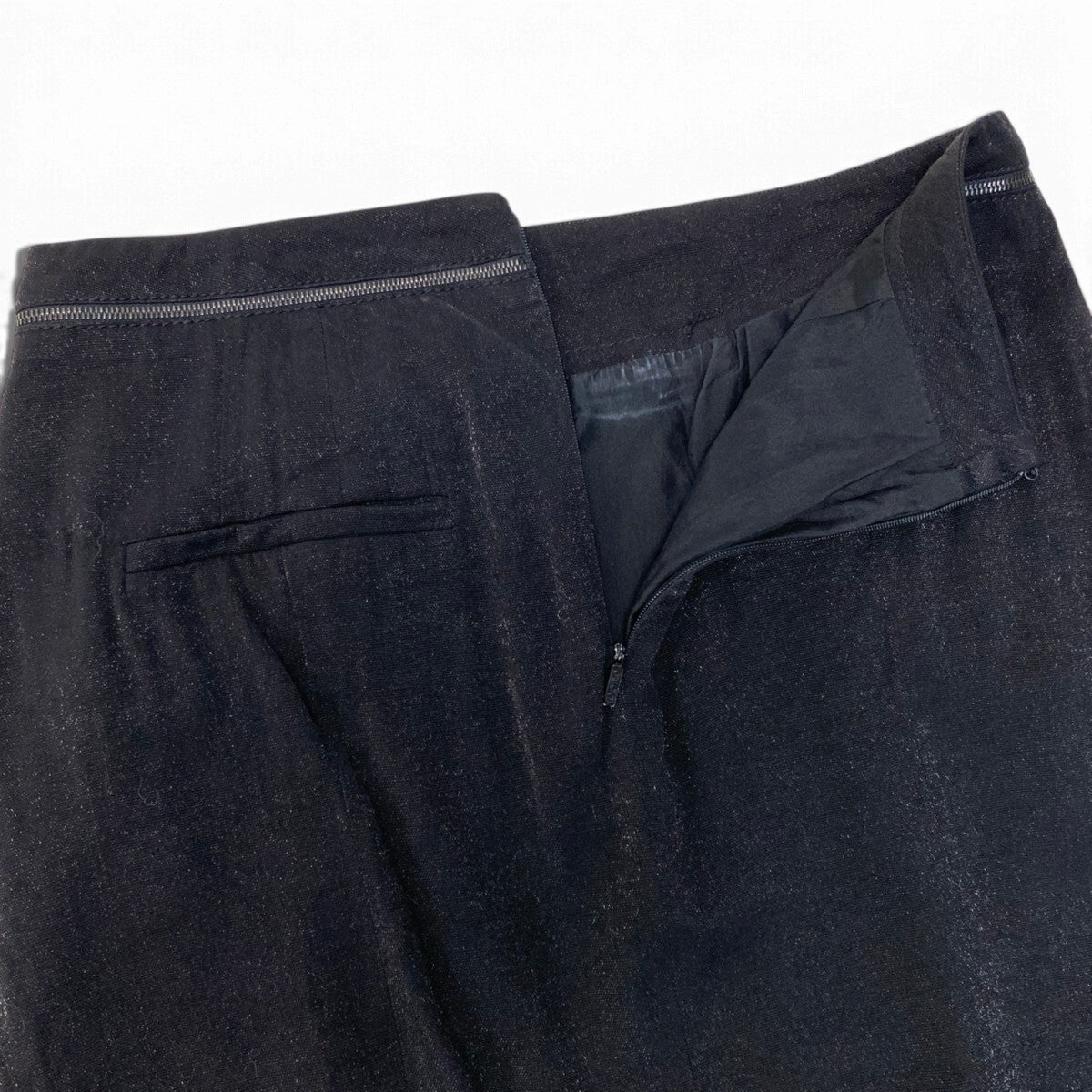 30j4 GUCCI グッチ 2009年 ミニスカート ラメ ジップデザイン イタリア製 38サイズ ブラック レディース 女性用u02t