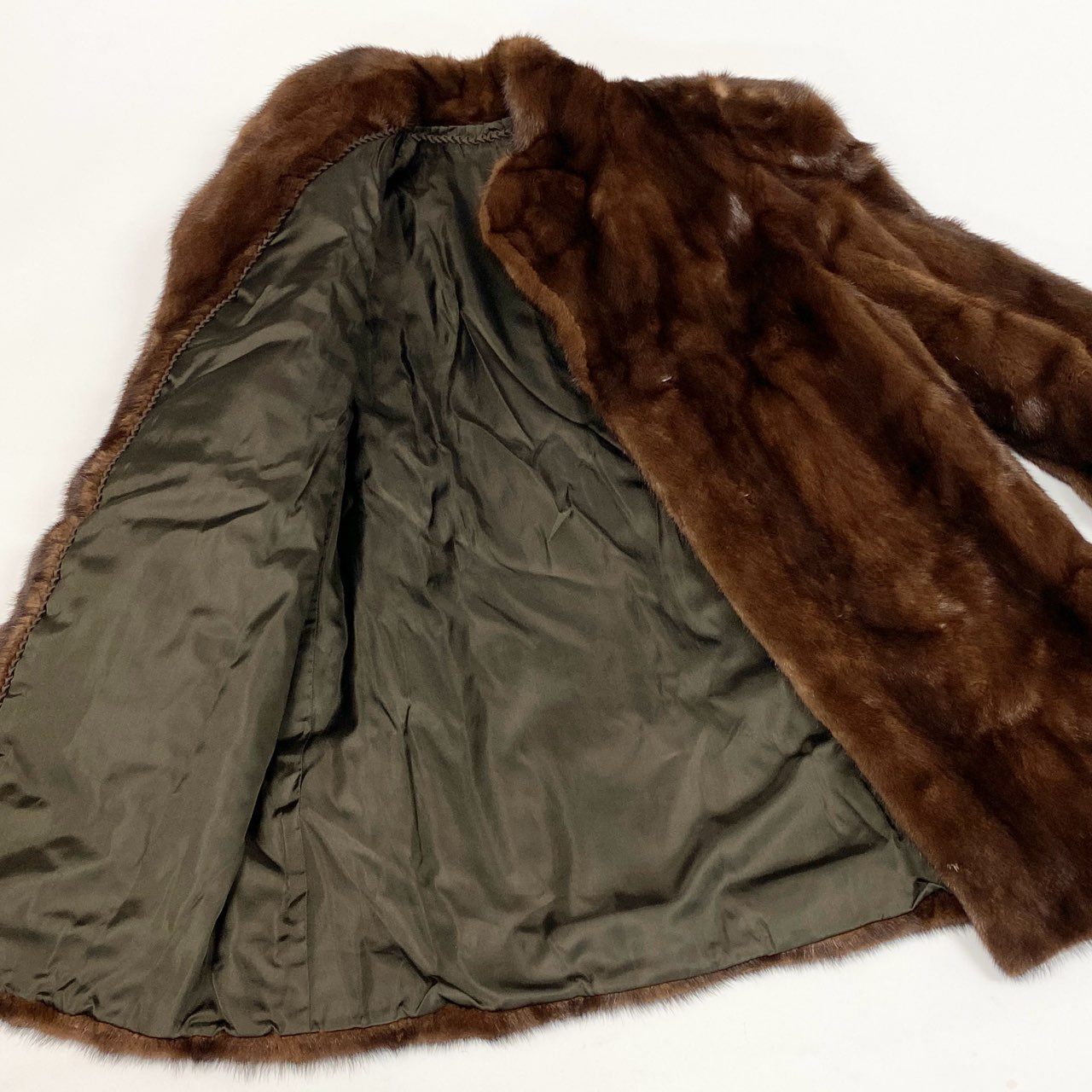 24L15 デミバフミンク ミンクコート セミロングコート 毛皮コート F ブラウン系 ミンクファー レディース 女性用k02i