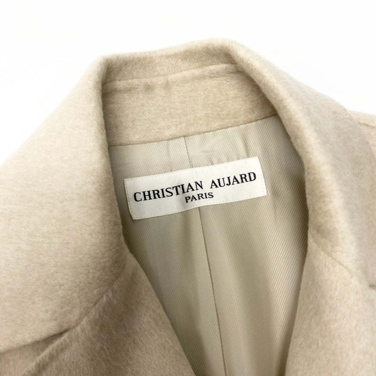 45e13 【新品保管品】CHRISTIAN AUJARD クリスチャンオジャール カシミヤチェスターコート ロングコート 定価16万 11サイズ ベージュ カシミヤ100％ レディース 女性用u02t