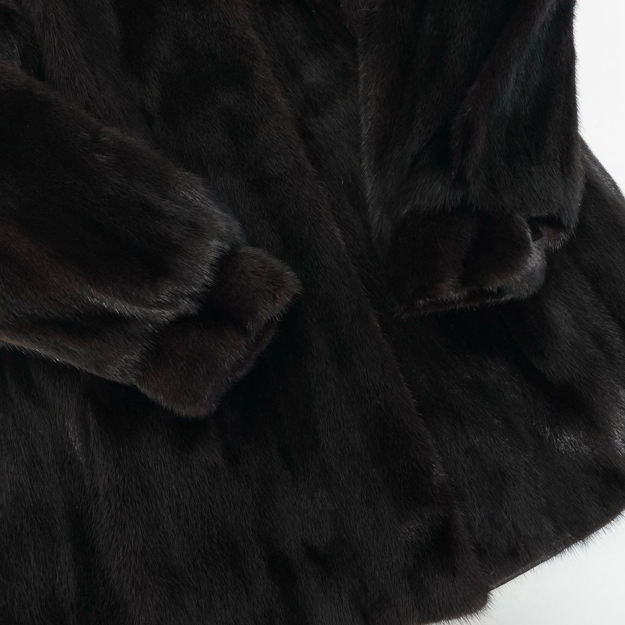 23a14 DONALD BROOKS MITSUKOSHI ダークミンク ロングコート サイズF ブラック 最高級本毛皮 Mink Fur Coatt18r