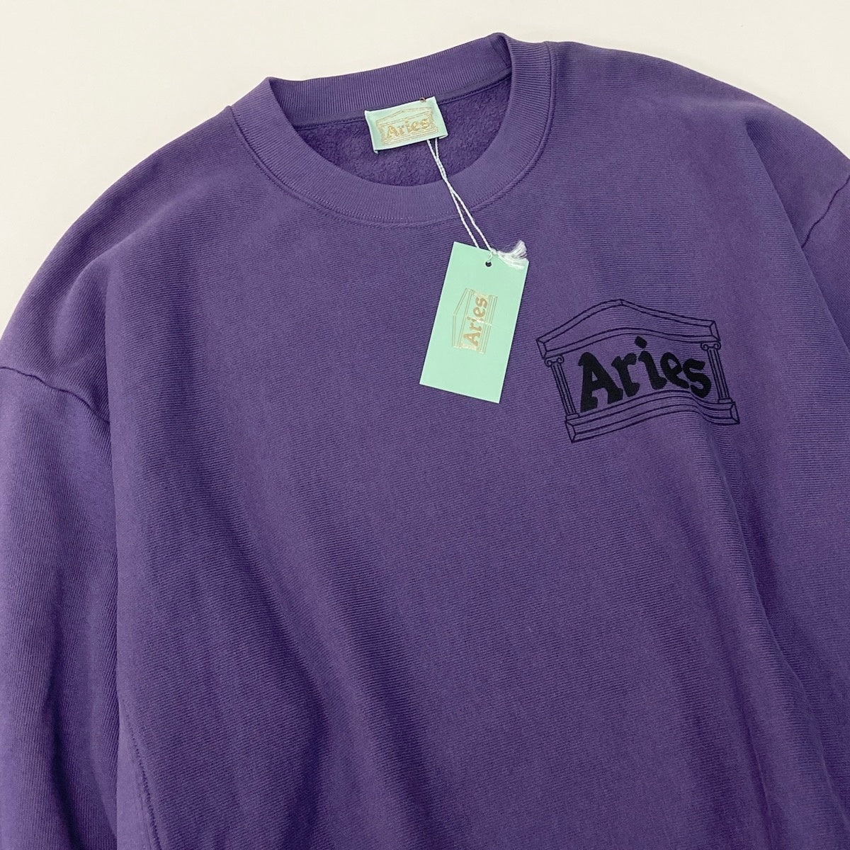 70g1 【未使用タグ付】 Aries アリーズ 2023AW Premium Tenple Sweatshirt スウェットトレーナー サイズL パープル コットン100％ ユニセックス 男女兼用u02t