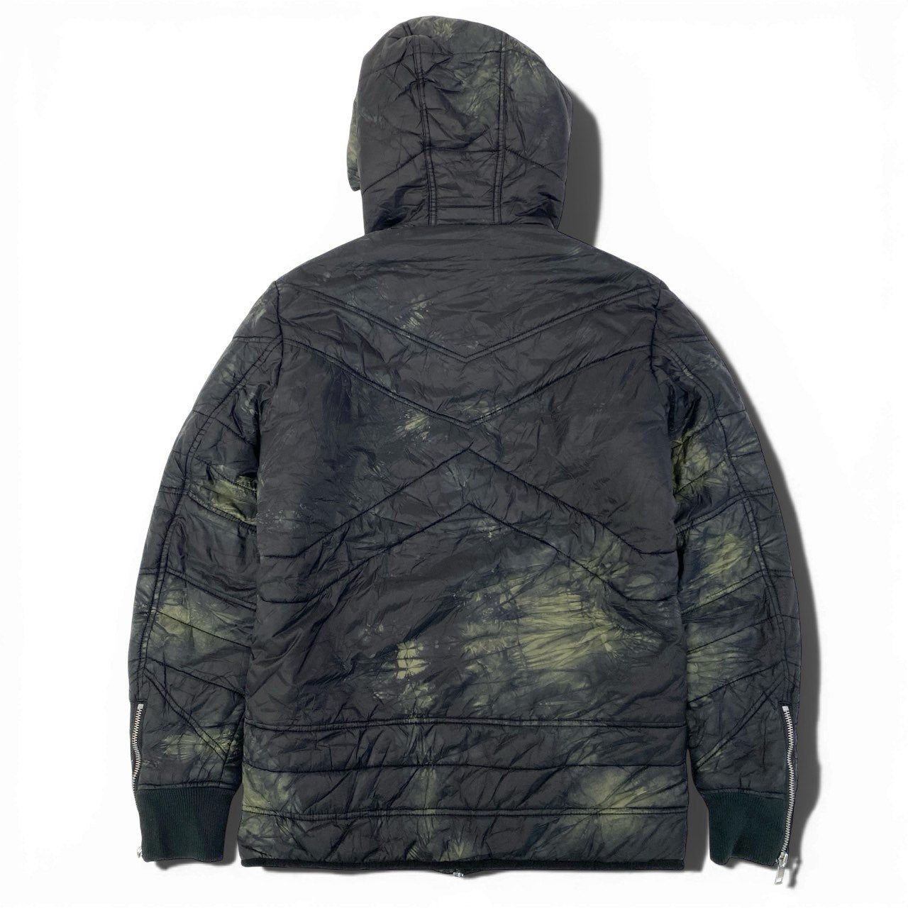 26a19 《タグ付き》 DIESEL ディーゼル W GENERIC HOOD JACKET 中綿ジャケット サイズS ブラック グリーン アウター 紳士服t18r