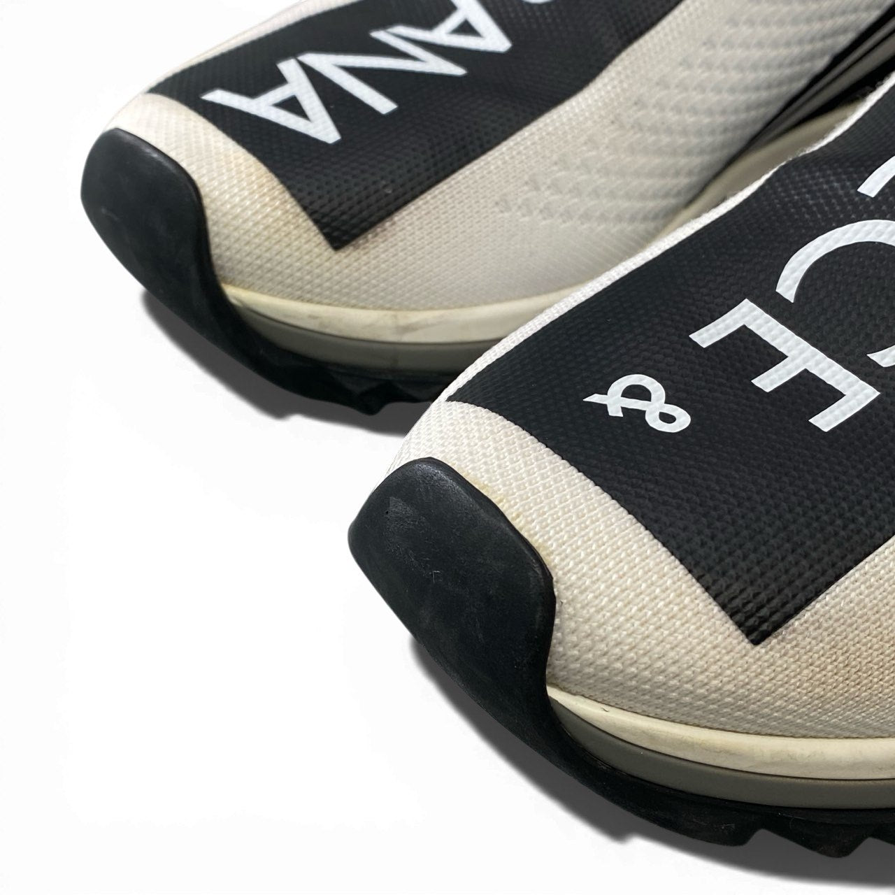 2a5 DOLCE&GABBANA ドルチェアンドガッパーナ ソレント ロゴ ニットスニーカー ロートップスニーカー シューズ ホワイト ブラック メンズk02i