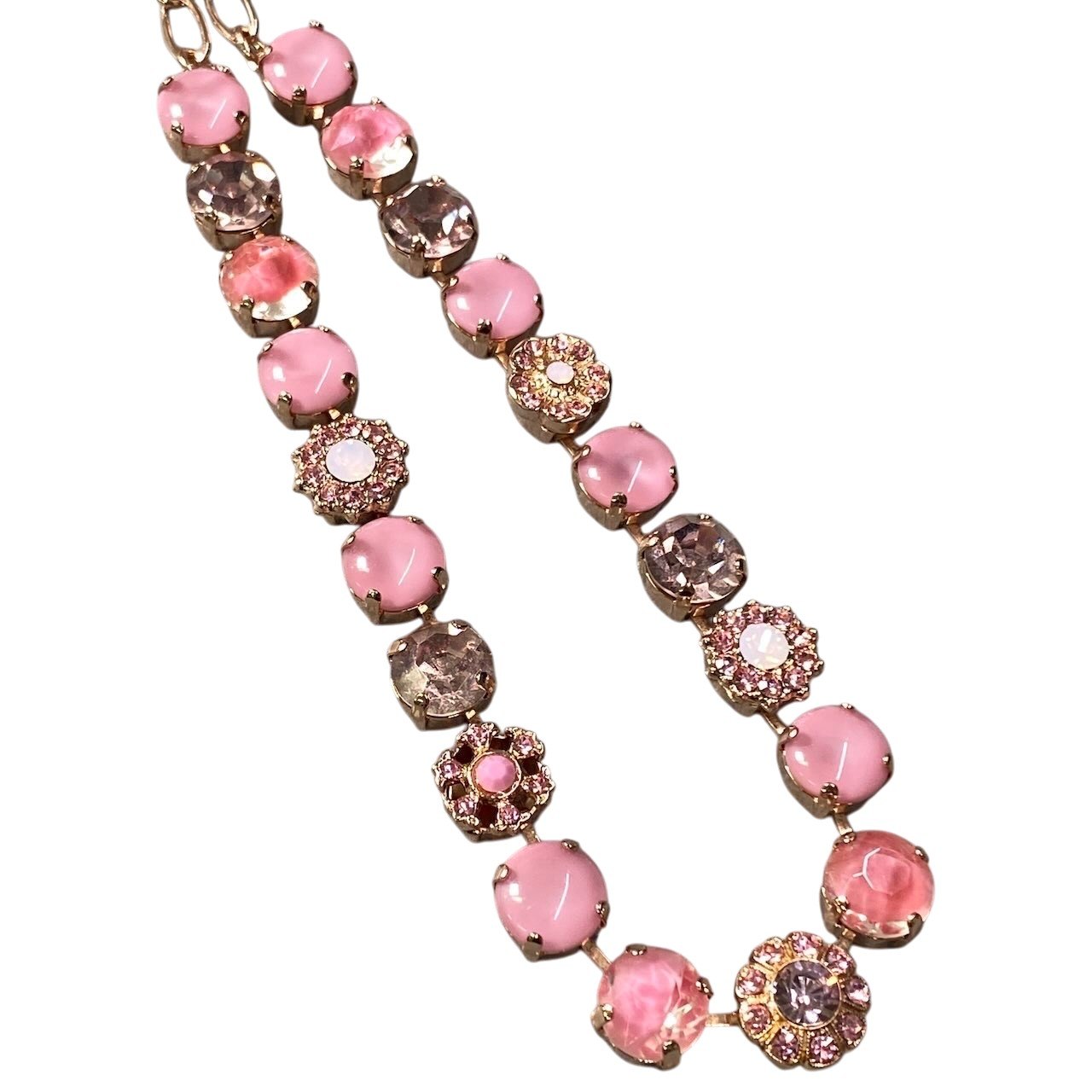 h11 ⑤ 《美品》 Mariana マリアナ 天然石 × クリスタル ビジュー ピンク アクセサリー ジュエリー アンティークt18r