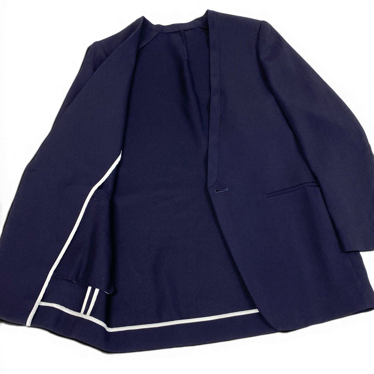 84e29【美品】 OVERCOAT オーバーコート 23ss Collerless Single Breasted Jacket カラーレス シングルジャケット S23J014-DWT 00 ネイビー メンズ 紳士服u02t