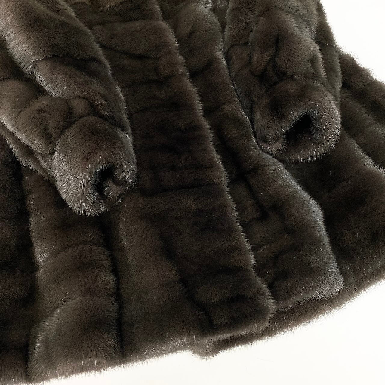 14d13 Genuine Fur SAGA MINK サガミンク 金サガ ミンクファー ロングコート サイズF ブラウングレー 最高級本毛皮 Mink Fur Long Coatt18r
