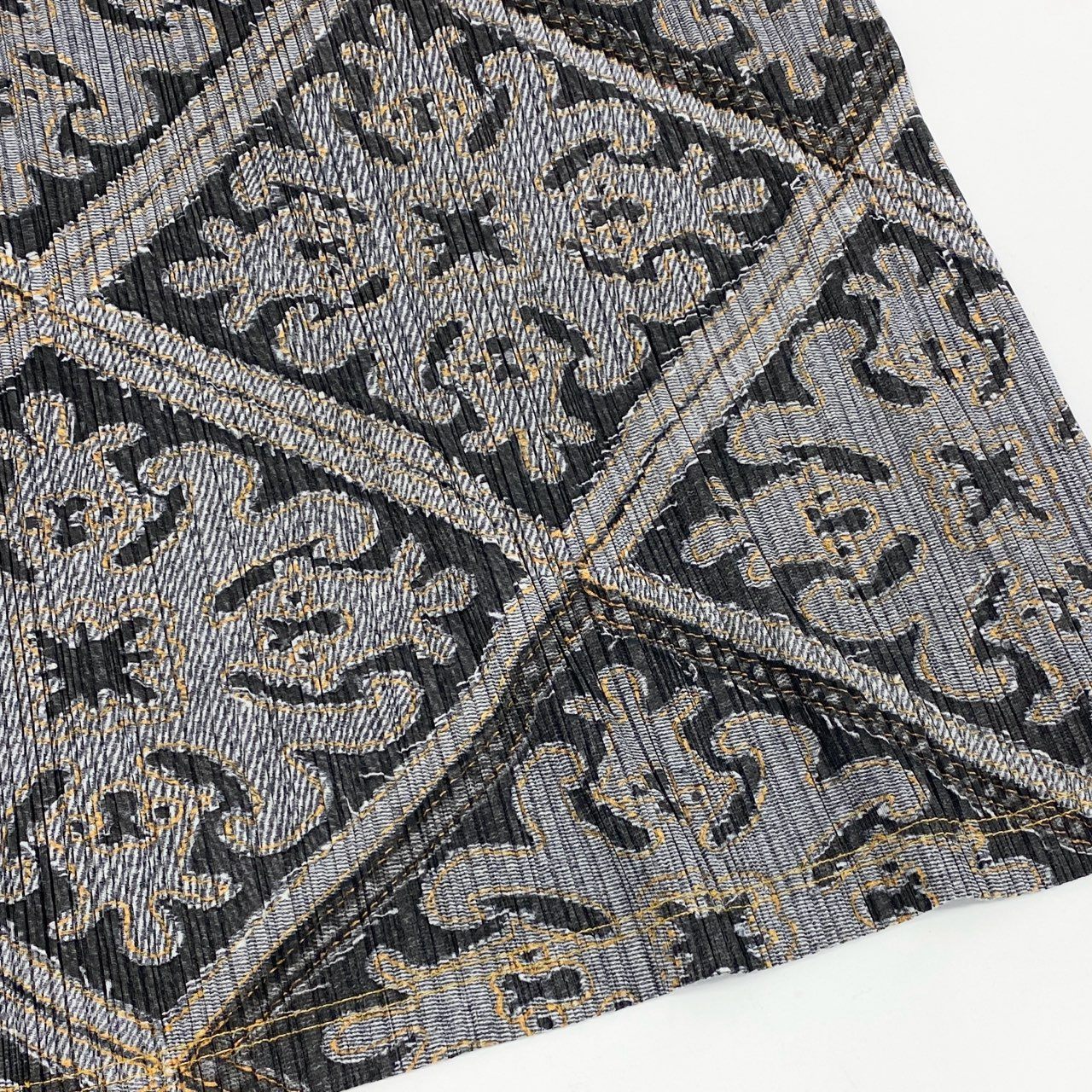 Ah20 PLEATS PLEASE ISSEY MIYAKE プリーツプリーズ イッセイミヤケ デニム転写 ノースリーブワンピース ドレス チュニック トップス 日本製 総柄プリント PP91-JK565 3 グレー レディースo07t